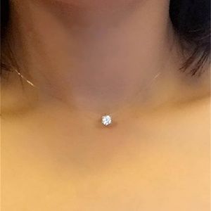 Crystal Zircon Invisible Necklace Choker